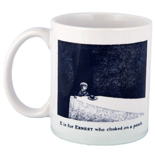 E is for Ernest who choked on a peach Mug